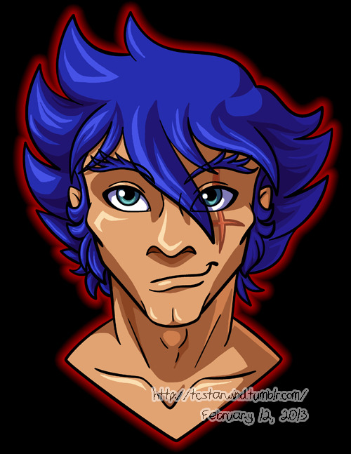 Fanart of Cale/Anubisu's head.